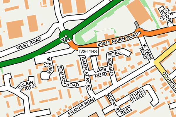 IV36 1HS map - OS OpenMap – Local (Ordnance Survey)