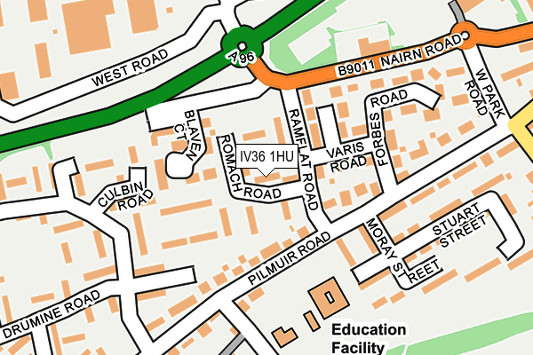 IV36 1HU map - OS OpenMap – Local (Ordnance Survey)