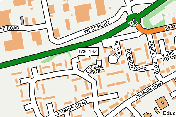 IV36 1HZ map - OS OpenMap – Local (Ordnance Survey)