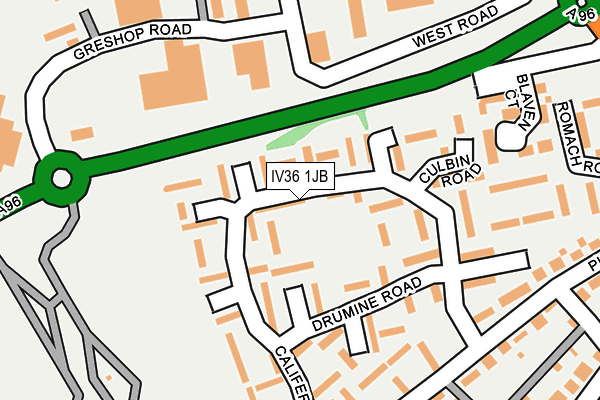 IV36 1JB map - OS OpenMap – Local (Ordnance Survey)