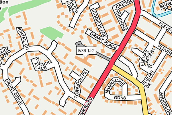 IV36 1JG map - OS OpenMap – Local (Ordnance Survey)