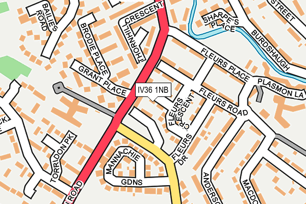 IV36 1NB map - OS OpenMap – Local (Ordnance Survey)