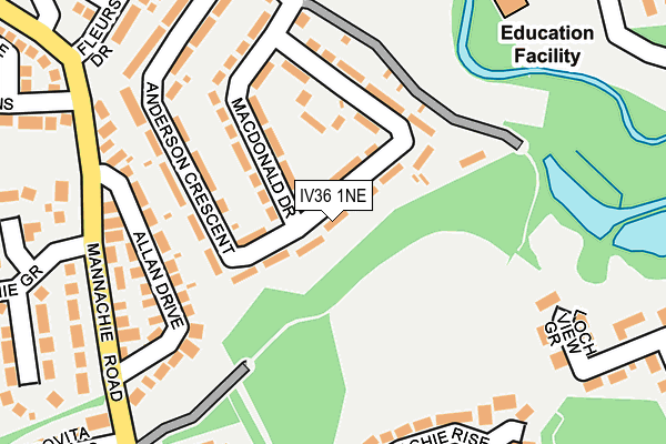 IV36 1NE map - OS OpenMap – Local (Ordnance Survey)