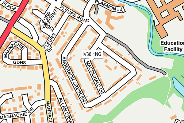IV36 1NG map - OS OpenMap – Local (Ordnance Survey)