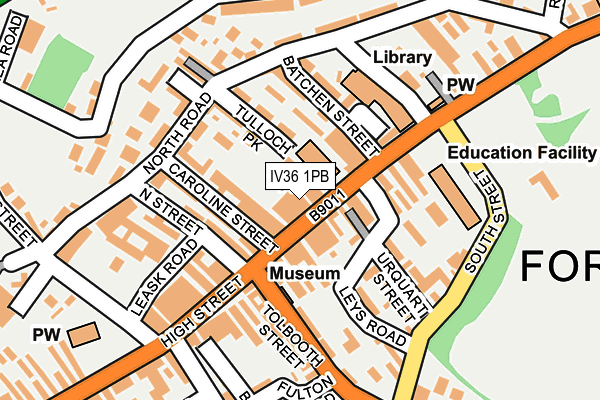 IV36 1PB map - OS OpenMap – Local (Ordnance Survey)