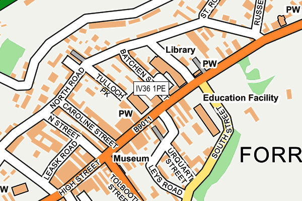 IV36 1PE map - OS OpenMap – Local (Ordnance Survey)