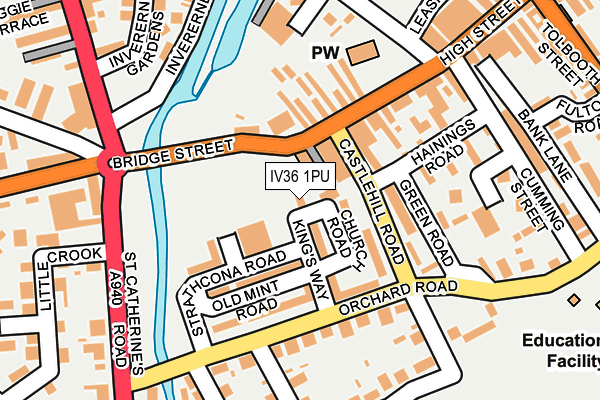 IV36 1PU map - OS OpenMap – Local (Ordnance Survey)