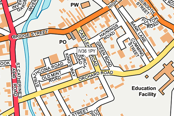 IV36 1PY map - OS OpenMap – Local (Ordnance Survey)