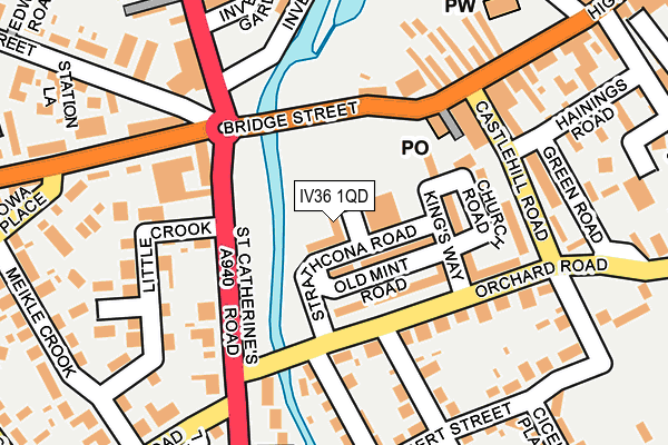 IV36 1QD map - OS OpenMap – Local (Ordnance Survey)