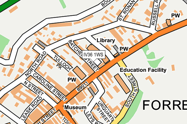 IV36 1WS map - OS OpenMap – Local (Ordnance Survey)