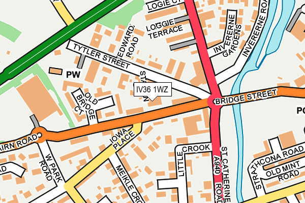 IV36 1WZ map - OS OpenMap – Local (Ordnance Survey)