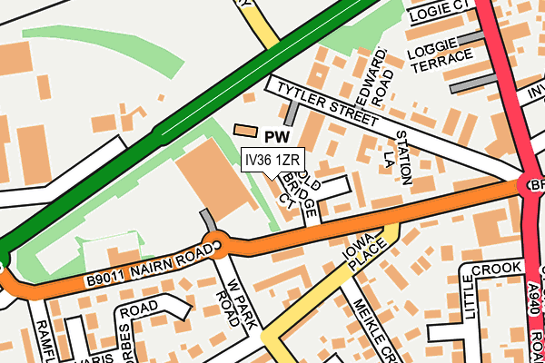 IV36 1ZR map - OS OpenMap – Local (Ordnance Survey)