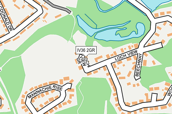 IV36 2GR map - OS OpenMap – Local (Ordnance Survey)
