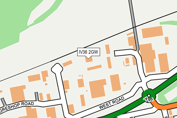 IV36 2GW map - OS OpenMap – Local (Ordnance Survey)