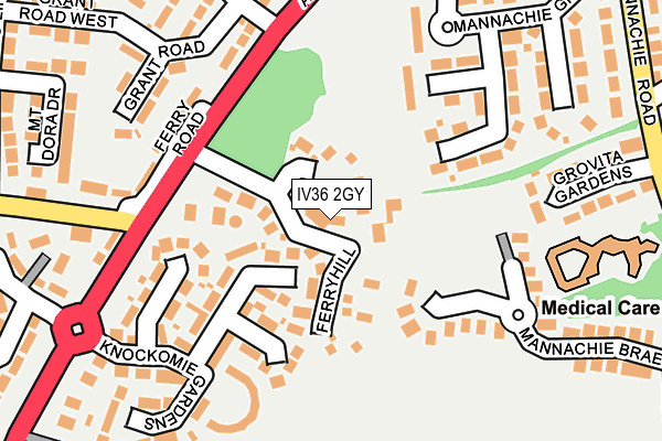 IV36 2GY map - OS OpenMap – Local (Ordnance Survey)