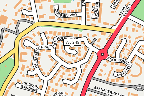 IV36 2HG map - OS OpenMap – Local (Ordnance Survey)