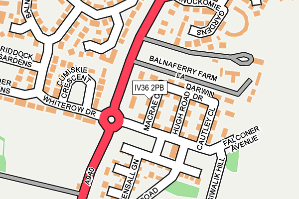 IV36 2PB map - OS OpenMap – Local (Ordnance Survey)