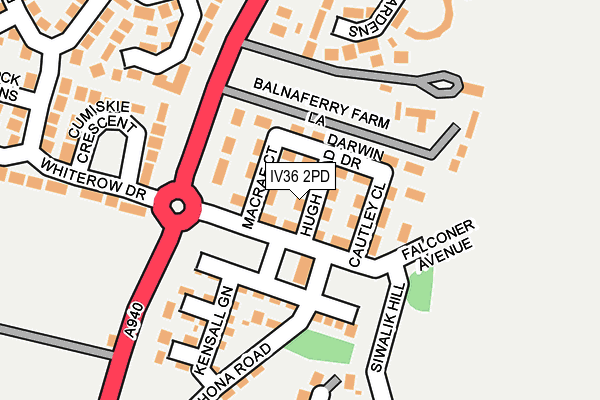 IV36 2PD map - OS OpenMap – Local (Ordnance Survey)