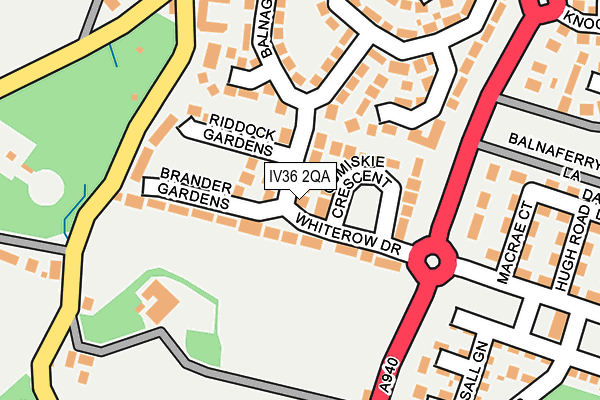 IV36 2QA map - OS OpenMap – Local (Ordnance Survey)