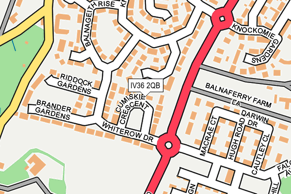 IV36 2QB map - OS OpenMap – Local (Ordnance Survey)