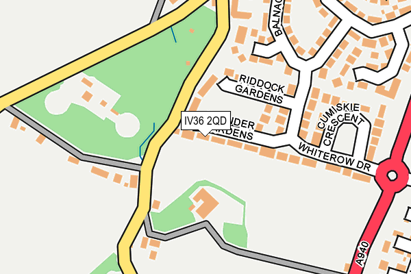 IV36 2QD map - OS OpenMap – Local (Ordnance Survey)