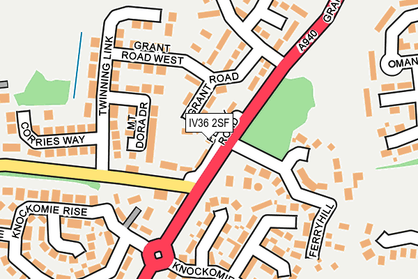 IV36 2SF map - OS OpenMap – Local (Ordnance Survey)