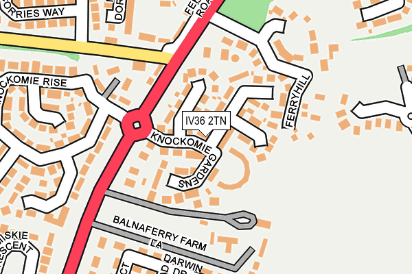 IV36 2TN map - OS OpenMap – Local (Ordnance Survey)