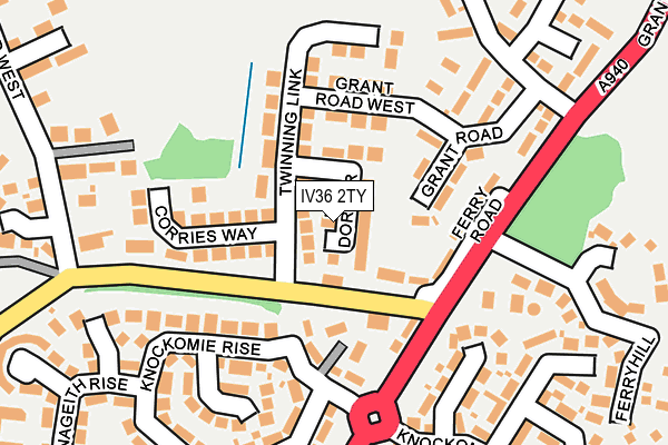IV36 2TY map - OS OpenMap – Local (Ordnance Survey)