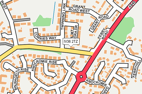 IV36 2TZ map - OS OpenMap – Local (Ordnance Survey)