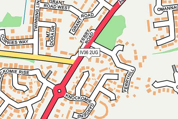 IV36 2UG map - OS OpenMap – Local (Ordnance Survey)