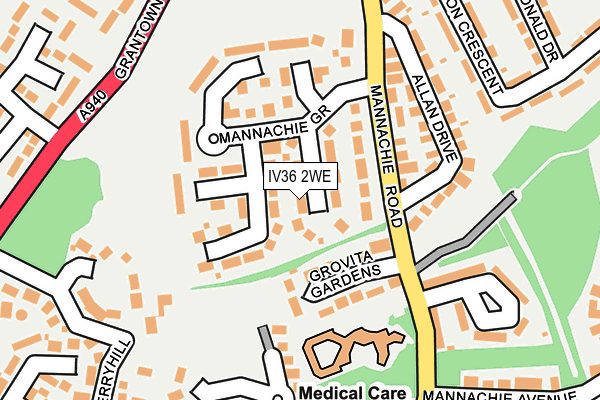 IV36 2WE map - OS OpenMap – Local (Ordnance Survey)