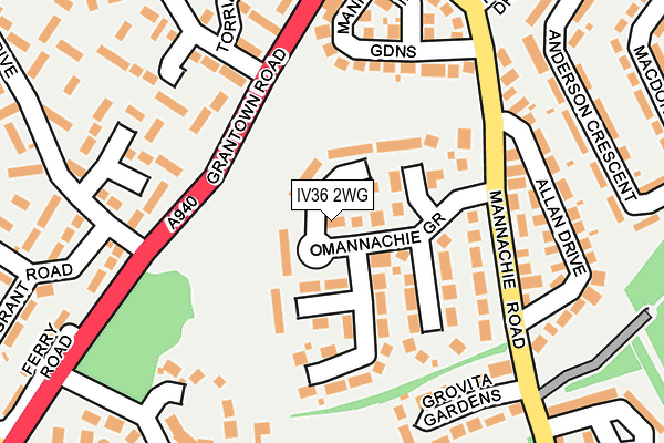 IV36 2WG map - OS OpenMap – Local (Ordnance Survey)