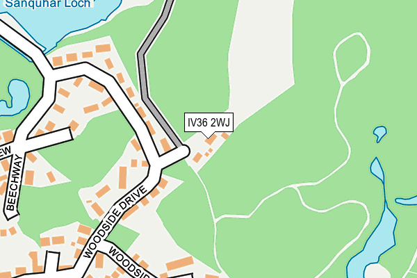IV36 2WJ map - OS OpenMap – Local (Ordnance Survey)