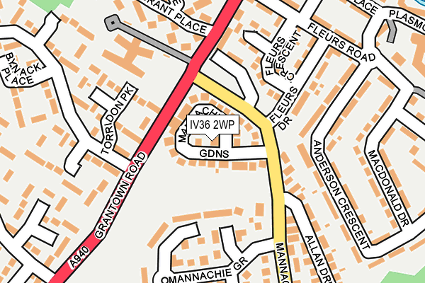 IV36 2WP map - OS OpenMap – Local (Ordnance Survey)