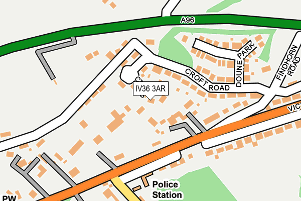 IV36 3AR map - OS OpenMap – Local (Ordnance Survey)