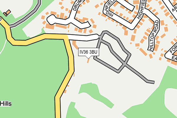 IV36 3BU map - OS OpenMap – Local (Ordnance Survey)