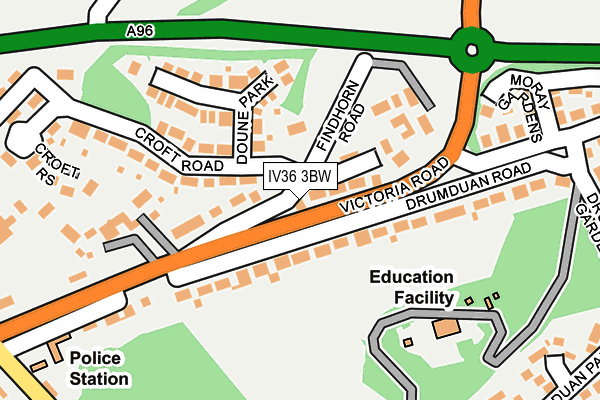 IV36 3BW map - OS OpenMap – Local (Ordnance Survey)