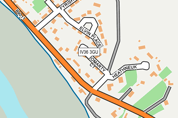 IV36 3GU map - OS OpenMap – Local (Ordnance Survey)