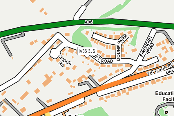 IV36 3JS map - OS OpenMap – Local (Ordnance Survey)