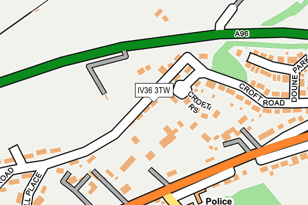 IV36 3TW map - OS OpenMap – Local (Ordnance Survey)