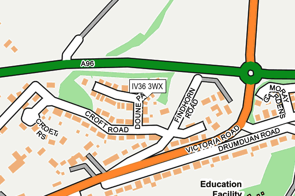 IV36 3WX map - OS OpenMap – Local (Ordnance Survey)