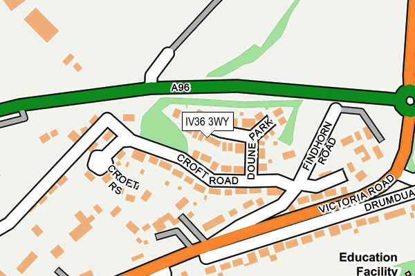 IV36 3WY map - OS OpenMap – Local (Ordnance Survey)