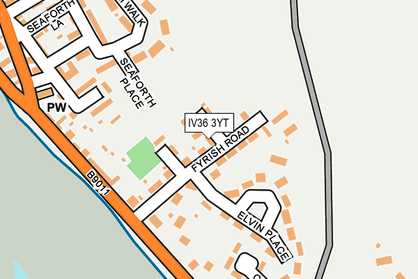 IV36 3YT map - OS OpenMap – Local (Ordnance Survey)