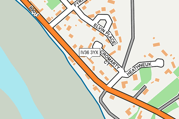 IV36 3YX map - OS OpenMap – Local (Ordnance Survey)