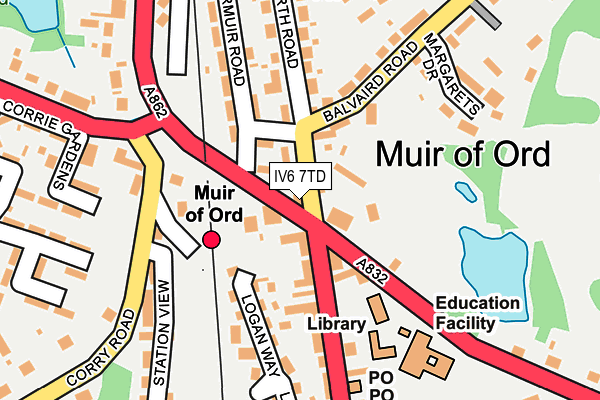 IV6 7TD map - OS OpenMap – Local (Ordnance Survey)