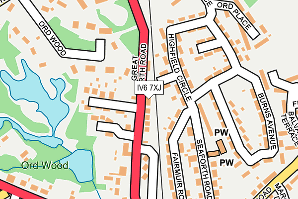 IV6 7XJ map - OS OpenMap – Local (Ordnance Survey)