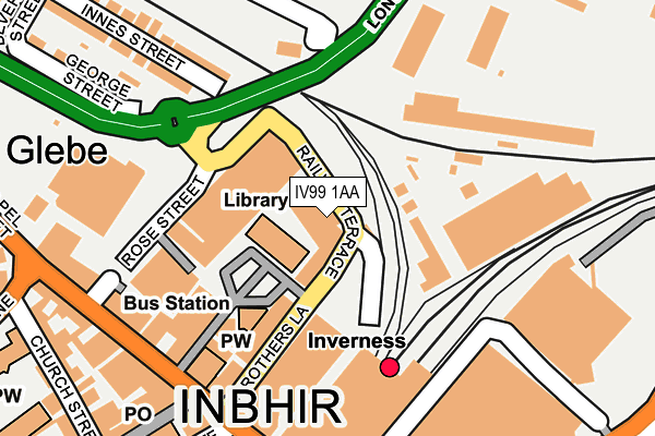 IV99 1AA map - OS OpenMap – Local (Ordnance Survey)