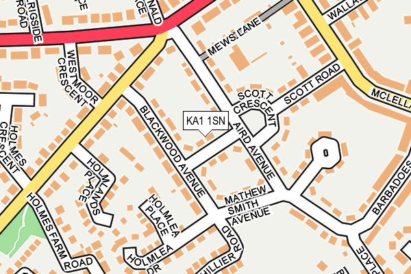 KA1 1SN map - OS OpenMap – Local (Ordnance Survey)