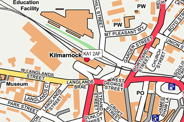 KA1 2AF map - OS OpenMap – Local (Ordnance Survey)