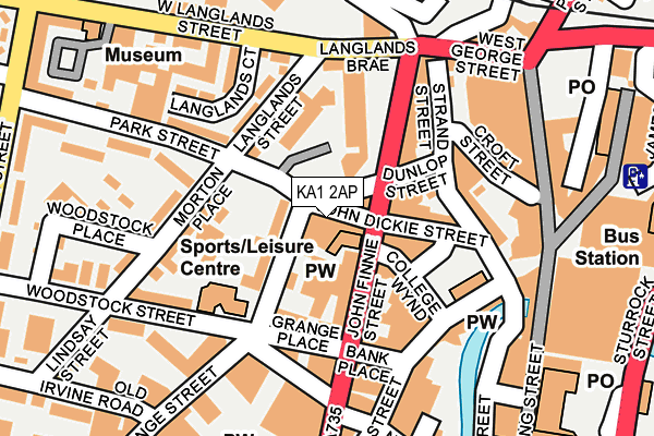 KA1 2AP map - OS OpenMap – Local (Ordnance Survey)